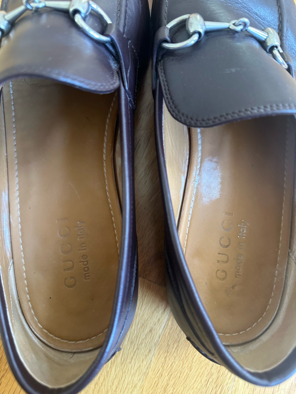 Gucci Brown Leather Horsebit Slip-On Loafers - Picture 3 of 6